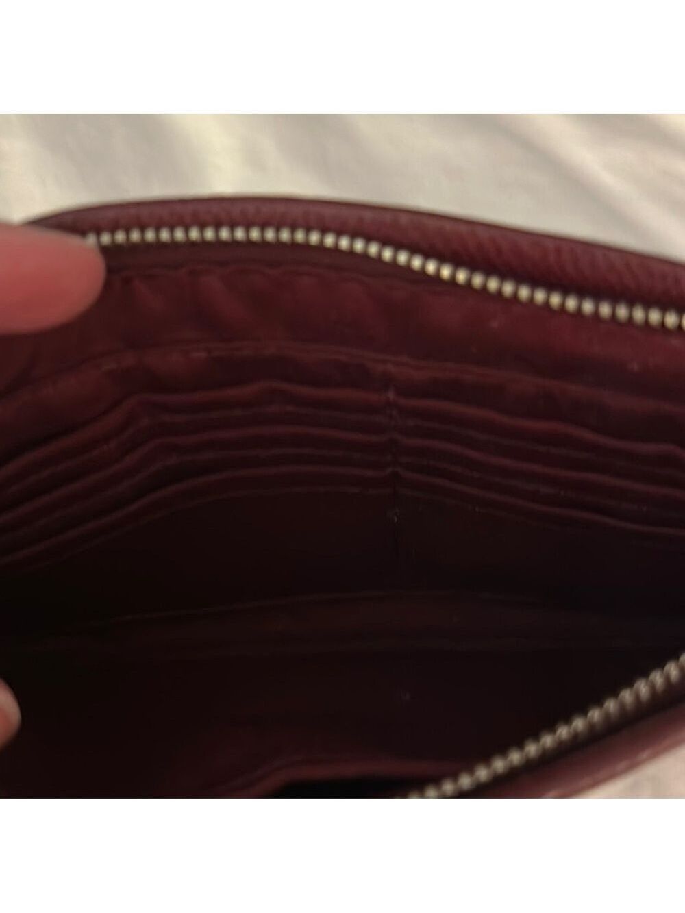 Coach Burgundy Leather Clutch Wristlet - Picture 2 of 9